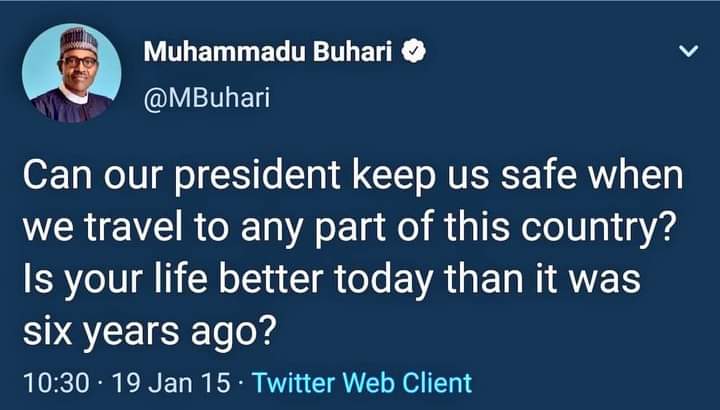 Up and Grateful.

Quick reminder, 421days remaining for Buhari as the president. Check his campaign promises 👇. He promised us change, but later changed his promises 👇