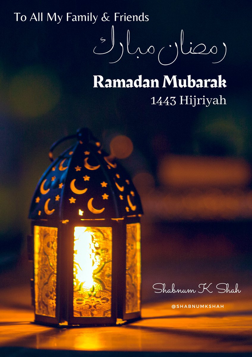 ShabnumKShah's tweet photo. Ramadan Mubarak Everyone 💫

Wishing a beautiful month of worship, spiritual reflection, forgiveness and rejuvenation to all.
May The Almighty Allah SWT grant all your duaas and shower his blessings upon you. Ameen 🤲🏻
#ramadanmubarak2022 https://t.co/T2cIwStTVC