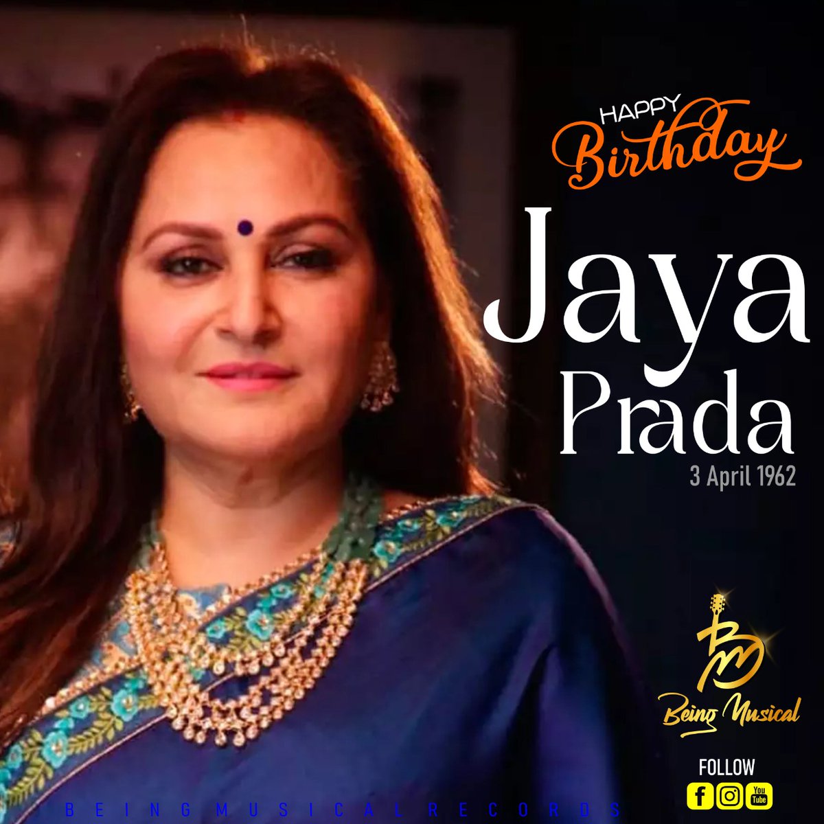 BeingRecords's tweet photo. A very warm wishes to Jaya Prada on her birthday from @BeingRecords

#beingmusicalrecords #HappyBirthdayJAYAPRADA #beingbrothersband #beingrecordlabel #bollywood #instagram #jayaprada #trending #AmitabhBachchan https://t.co/zclHY1Alp4