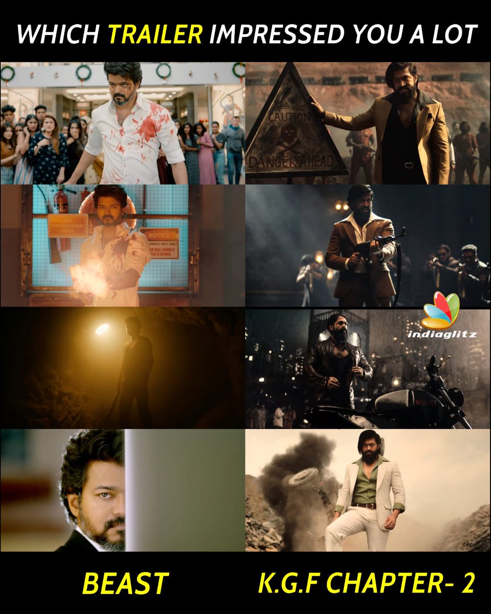 troll_Memes09's tweet photo. Which Trailer Impressed You

RT #ThalapathyVijay #BeastTrailer 

Fav #Yash #KGFChapter2 https://t.co/GrtIY47Jk1