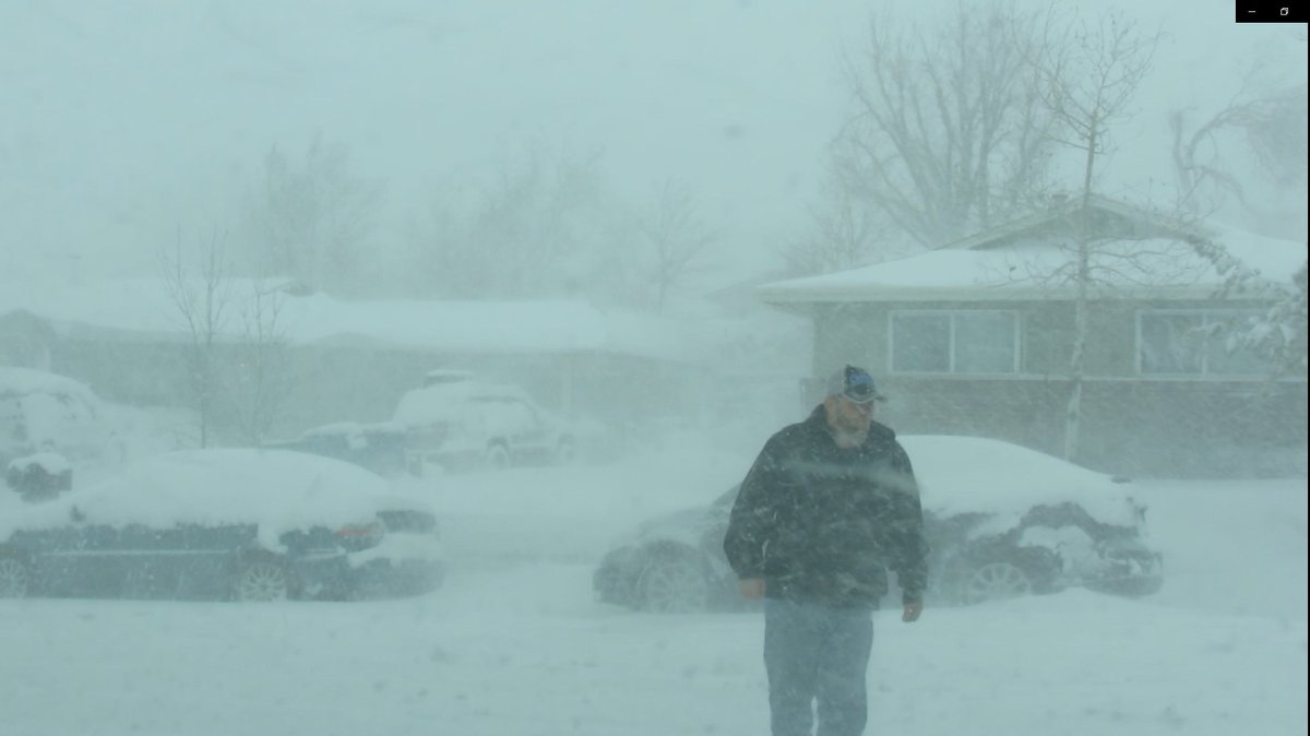 WilliamScherer3's tweet photo. @naturegirltalks Oh, talking about this historic Spring Blizzard last year. @BrettDNoble  is in two pics- scoping out the situation.😀 #COwx #Blizzard #SpringBlizzard https://t.co/bfvOsSrJj2