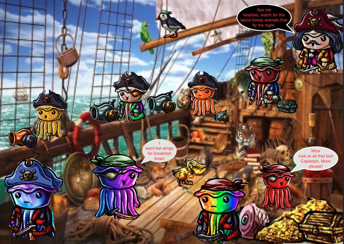 CapietainCook's tweet photo. Ok #Pierates on board and sailing with my crew. Beware gangway #vampires here we come. You snaggletooth heathens. Stay tune folks as its only gonna get better @PielandNFT @PielandJournal @PilarSop @GeDubs @NFT_Woodster @Witty_collector @wnnrome @laurennn @eldumbo @multipalex https://t.co/cNFtLFuSfG