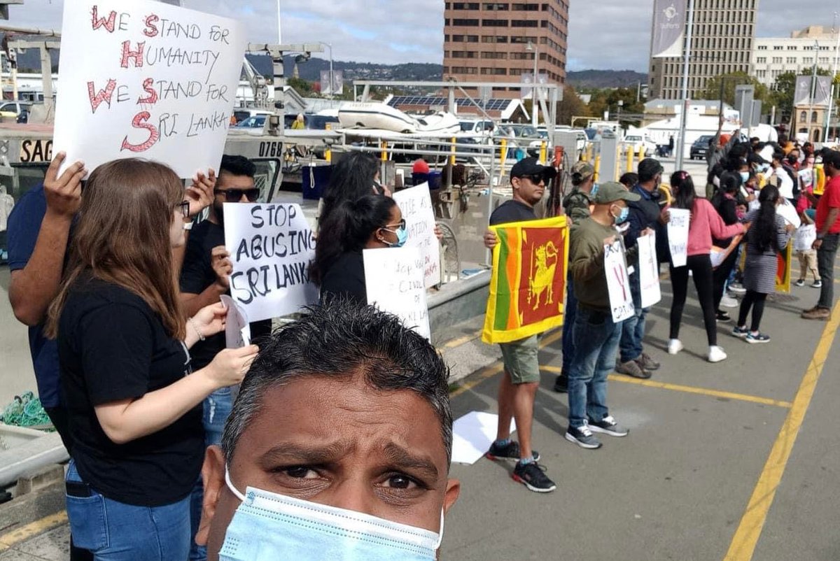 _akilaj's tweet photo. Lankans have stood up against ‘Rajapaksas’. Happening now in Tasmania, Australia!

#GoHomeRajapaksas #GoHomeGota #SriLankaCrisis #lka #SriLanka #GotaGottaGo #GoHomeGota2022  #SriLankaEconomicCrisis #පිස්සෙක් #පන්නමු https://t.co/XyDW6nrXoj