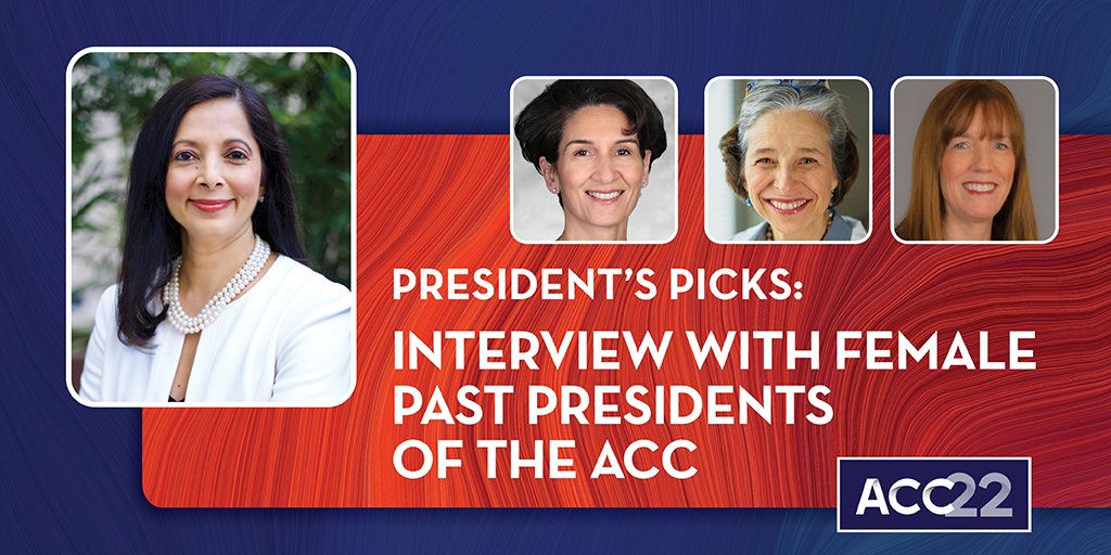 I’m honored to share the #ACC22 Heart2Heart Stage with ACC Past Presidents Drs. <a href="/MinnowWalsh/">Minnow Walsh, MD, MACC</a>, <a href="/athenapoppas/">Athena Poppas, MD FACC</a>, &amp; <a href="/pamelasdouglas/">Pamela S Douglas</a> to discuss the importance of women in #science and #leadership. Join us at 8 a.m. and bring your coffee and questions! <a href="/ACCinTouch/">American College of Cardiology</a> #WomenInCardiology