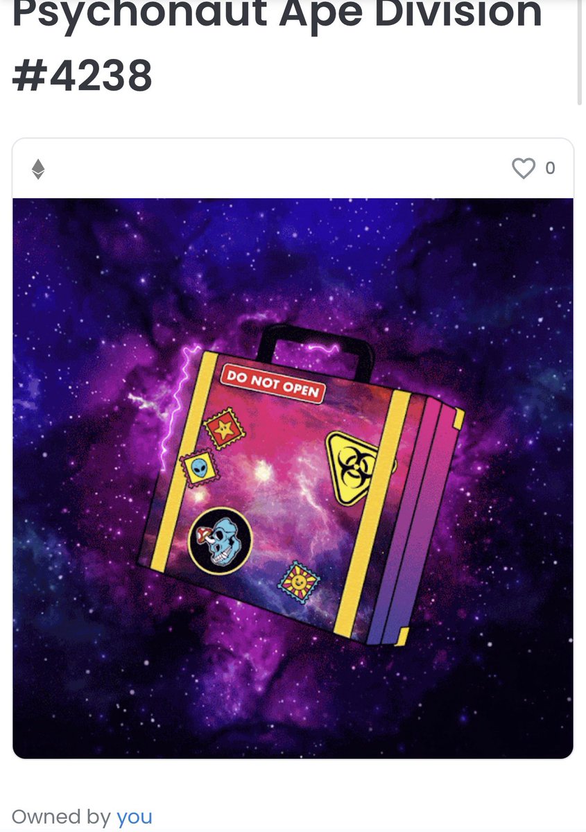 ⚡️ FLASH #GIVEAWAY ⚡️

Giving away one of my mints from <a href="/PsychonautApeD/">Psychonaut Ape Division</a> 😤 Reveal soon after mint so you could get something RARE 👀 CHECK OUT THE ARTWORK 

RULES
⚡️FOLLOW ME
⚡️RETWEET
⚡️WAKE SOMEONE UP 👇🏼

WINNER IN 1 HOUR ⏳

#NFT #NFTGiveaway #BAYC #MAYC #PAD