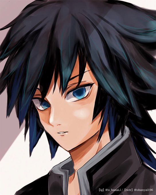 にゃいさんがTwitterに投稿した冨岡義勇(鬼滅の刃)のイラスト。