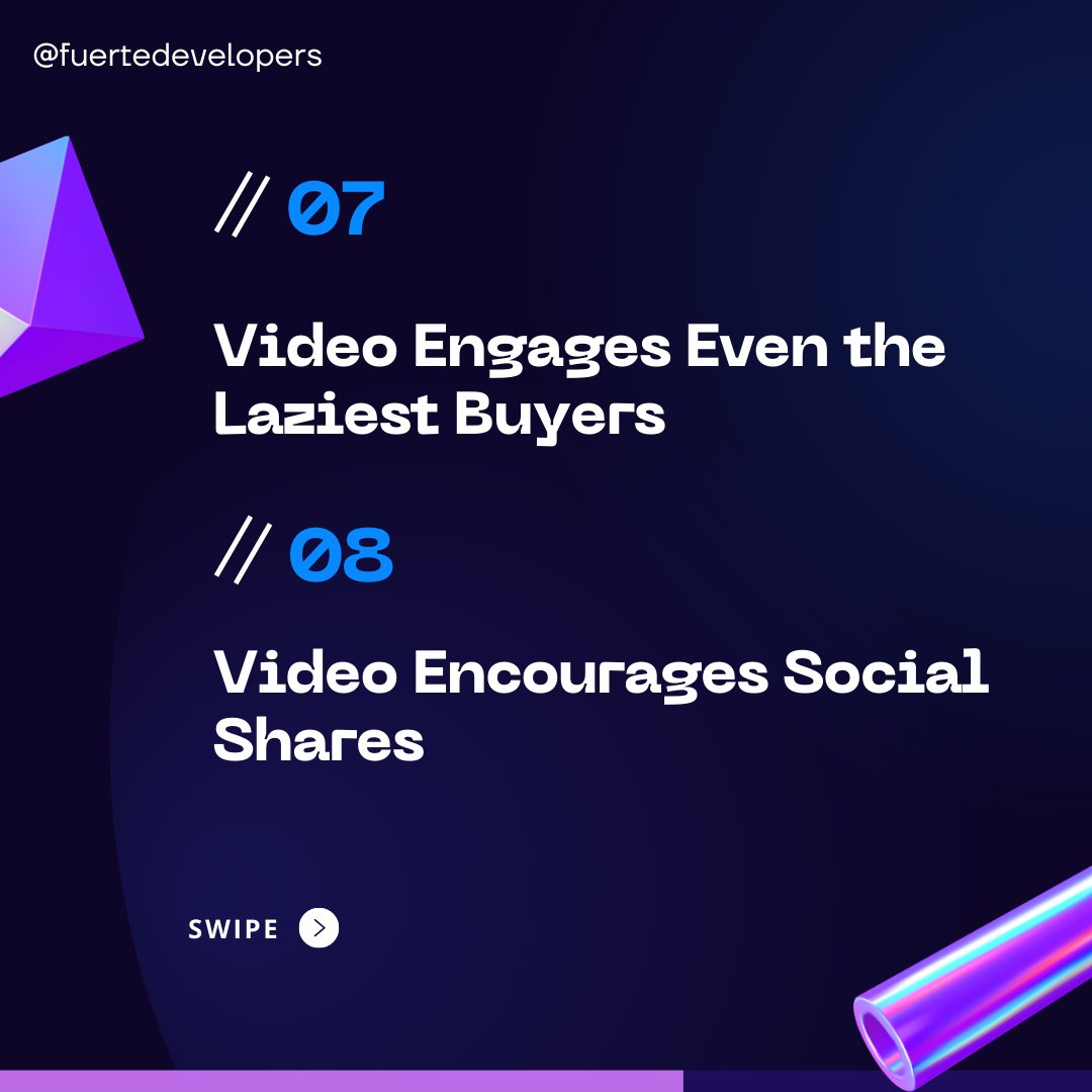 FuerteDeveloper's tweet photo. 6. Video Marketing Can Explain Everything
7. Video Engages Even the Laziest Buyers
8. Video Encourages Social Shares
#videomarketing #videos #google #ROI #boost #boostsales #videoediting #videoanimations #digital #digitalmarketing #digitalmarketingservice #fuertedevelopers https://t.co/hRuv8bLWXV