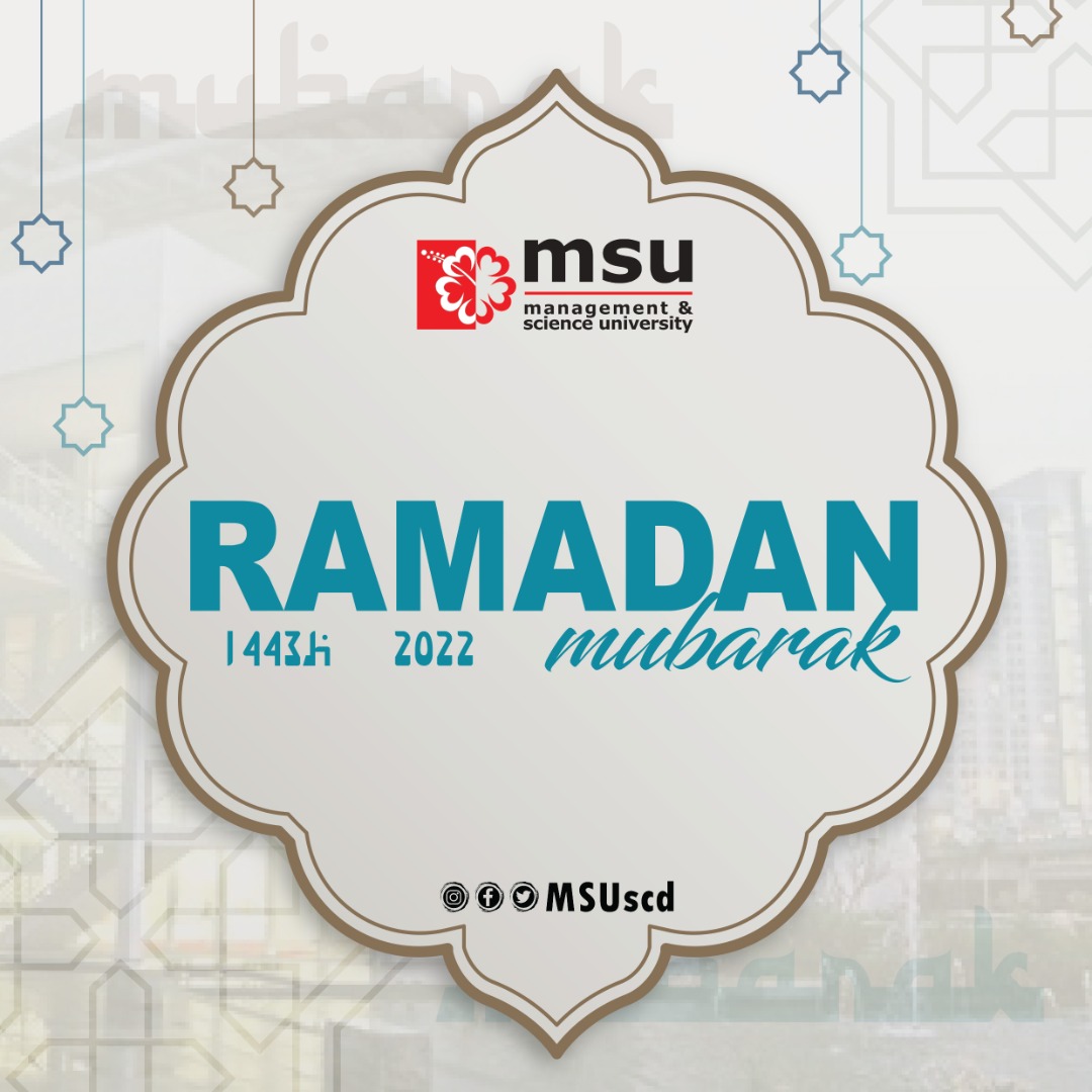 MSUscd's tweet photo. Salam Ramadan to all MSUrians!

May you have a blessed Ramadan with family and friends.

#msuscd #msumalaysia #ramadan2022 https://t.co/gUlWzUpKR7