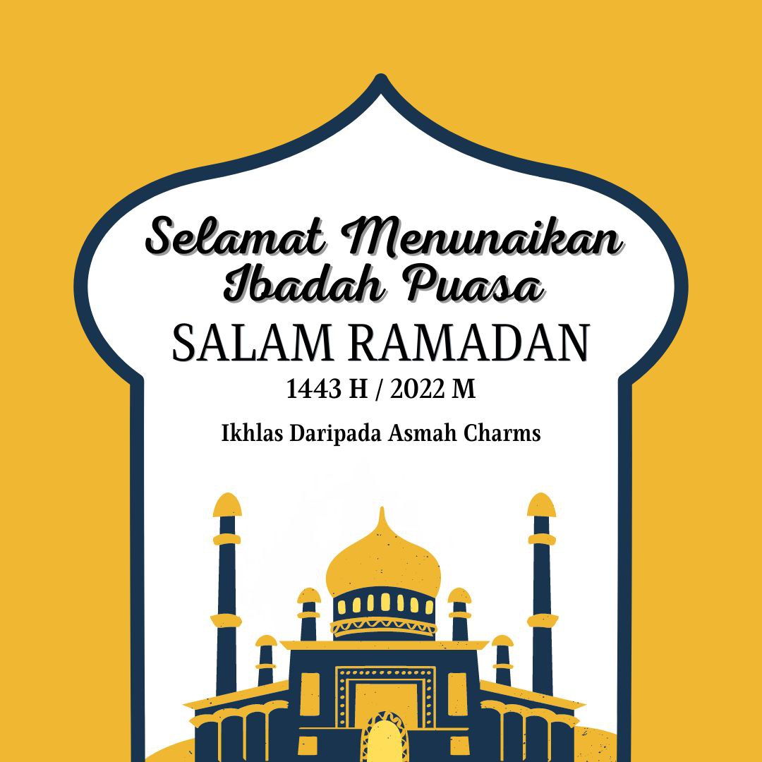 asmahcharms's tweet photo. Semoga bulan Ramadan tahun ini lebih bermakna dan membawa keberkatan serta seribu kebaikan kepada kita semua. Inshaallah. Aamiin ya mujib 🤲🏻

#asmahcharms https://t.co/S3wd30yciq