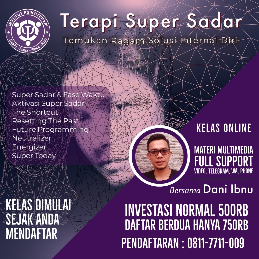 Terapi Super Sadar. Optimasi sumber daya internal diri. #reiki #prana #Hypnosis #selfhealing #hypnotherapy