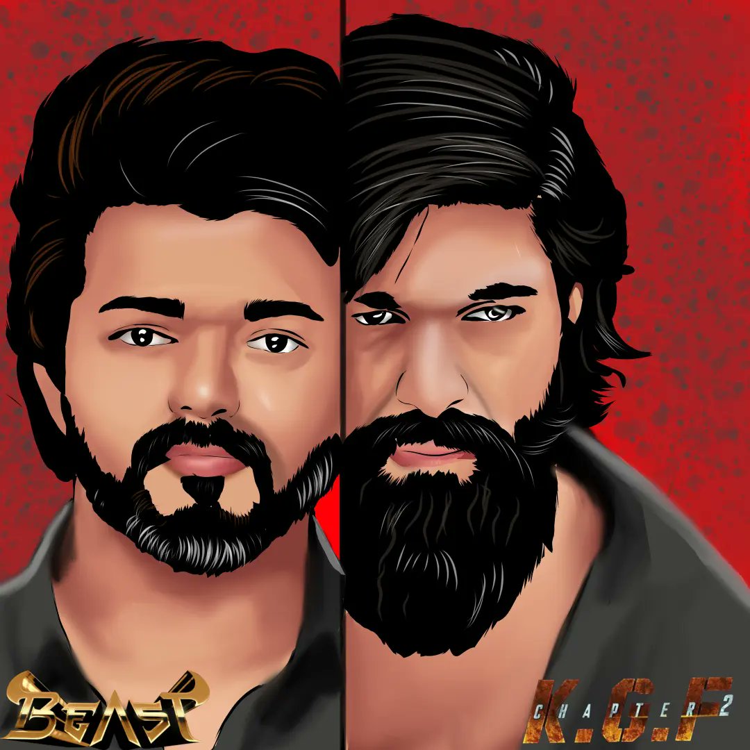 AthulSivan5's tweet photo. Fan made art🎨#beastandkgf
@actorvijay
@TheNameIsYash
@Nelsondilpkumar @hegdepooja @anirudhofficial @KGFTheFilm
@prashanth_neel #BeastFromApril13th #KGF2OnApril14 https://t.co/Rte05grh4n