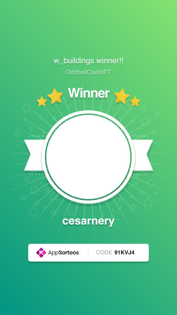 OddballClubNFT's tweet photo. Congrats to our winner, @cesarnery ππ you can send us your wallet addy through DM. Thank you for those who joined π #webounce
p.s itβs weird that it donβt show your pfp but here you go as a proof π€ https://t.co/PAs4ktoUA1