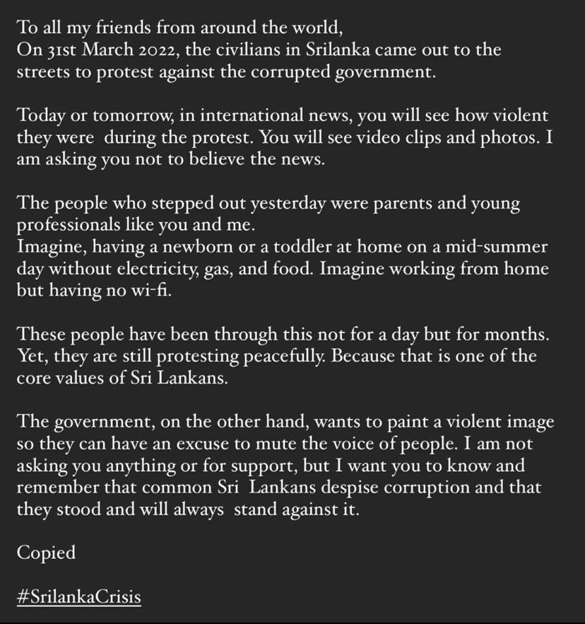 This is not BTS related, but I just wanted tell you what's happening in Sri Lanka. All the social media are down and country is under state of emergency and the curfew is imposed until Monday. Please take a minute and read this
 #GoHomeGota #GoHomeRajapaksas