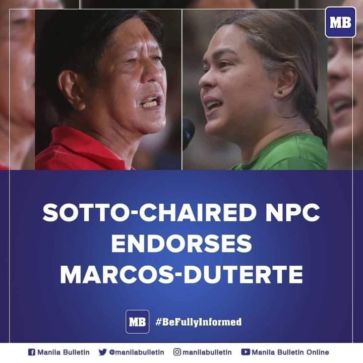Samantha0797's tweet photo. Another Endorsement for Our #UniteamBBMSARA2022
Thank You NPC!
#TYLordJesus
#NPCGoesUniteam https://t.co/RmgE4H3ZTH