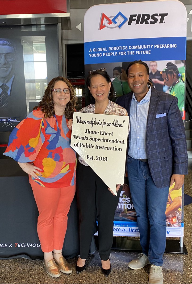 JessToddy's tweet photo. In addition to cheering on the awe-inspiring @firstnevada competitors, today we celebrated @NVSupt’s 3yr homecoming anniversary! Congrats and TY for all you do for NV’s students and communities. https://t.co/R9hJR2IdZq