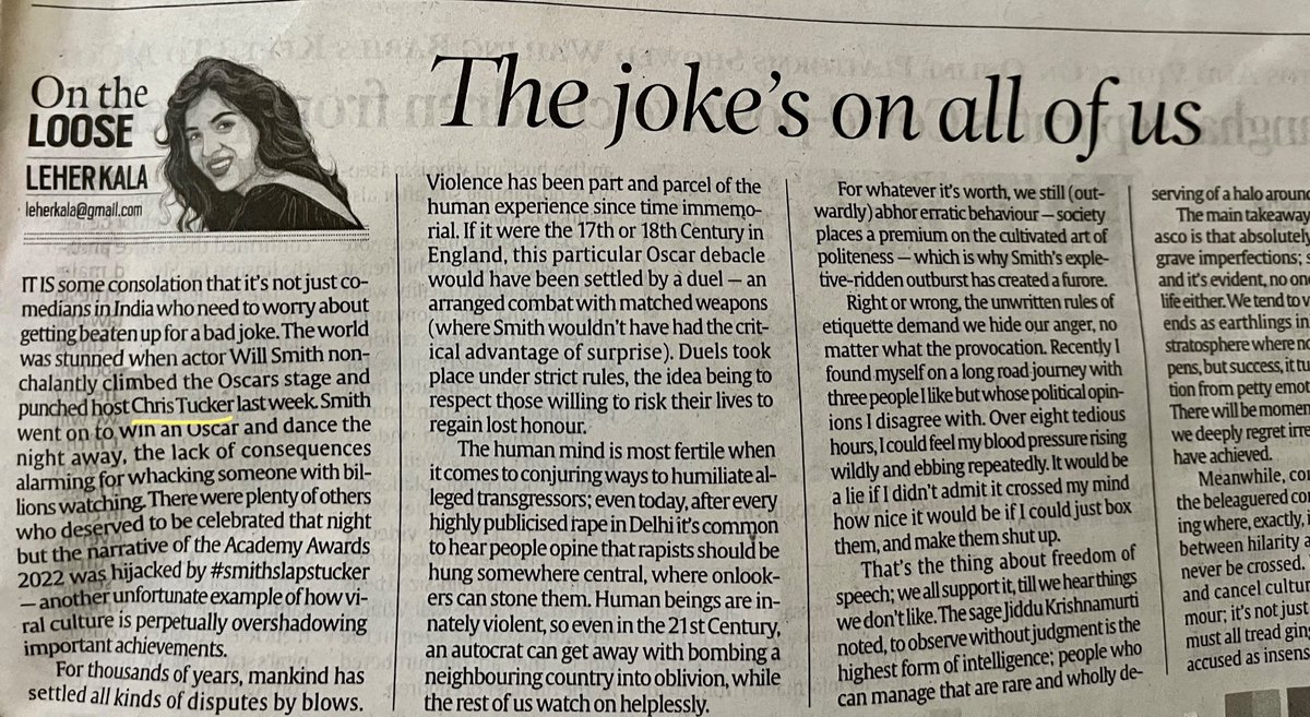 shroffshalin's tweet photo. The joke would have landed better had the right comedian been named. For a second I read this as Tucker Carlson and was all the more overjoyed. https://t.co/xzNyACO3Em