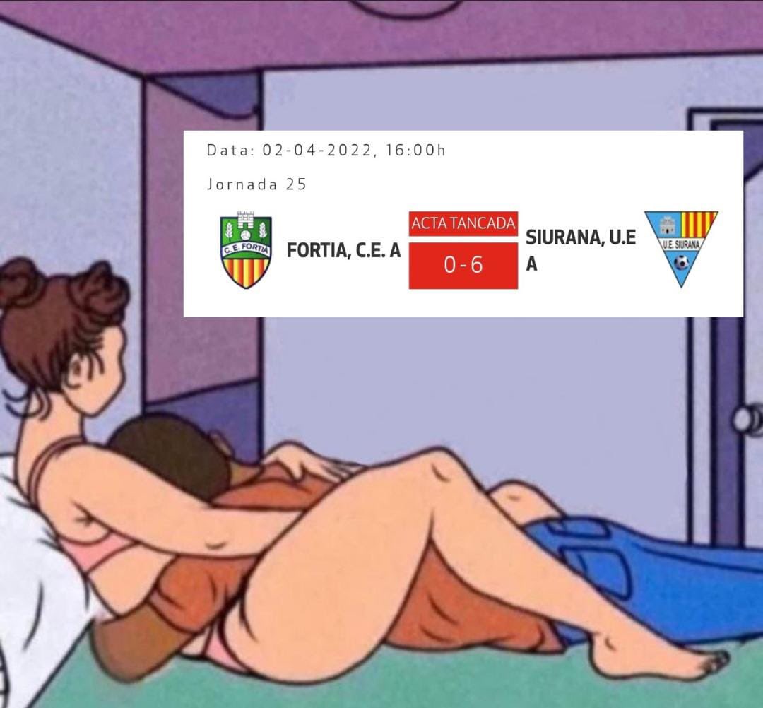 uesiurana's tweet photo. La tramuntana i l’àrbitre han estat els grans protagonistes d’un derbi HISTÒRIC. 

Fortià 0-6 Siurana. 1x1 intentant explicar el que va passar ahir. https://t.co/spmaitKYCj