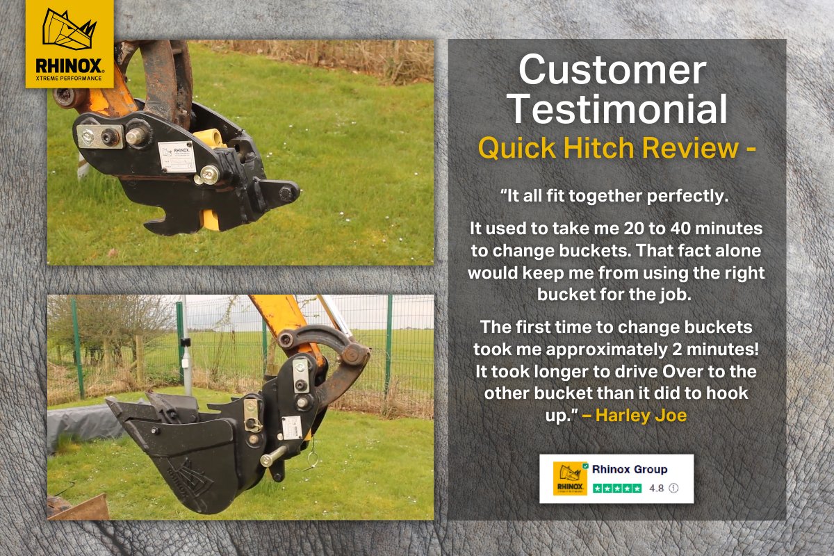 Rhinoxbuckets's tweet photo. Customer Testimonial for our innovative #Rhinox Quick Hitch:
#QuickHitch #QuickCoupler #Construction https://t.co/fjQPIZvw3P