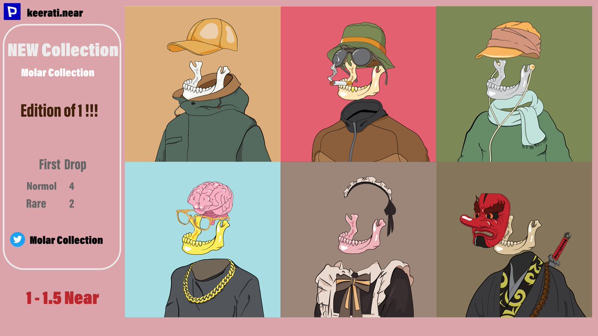 🔊 First Drop on Paras !!!
55 pieces for my new nft project. 😲
First Drop  6  pieces.
Normol          4        
Rare               2        

ฝากเพื่อนติดตามผลงานด้วยนะครับ 😊

Paras : paras.id/collection/mol…

#NFT #NFTCommunity #NFTCollection #NFTTHAILAND