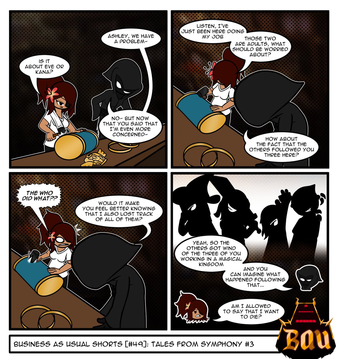 UsualComics's tweet photo. Business As Usual Shorts #49: Tales From Symphony #3 (@CrownOfTheBeast Special)

With Kana and Eve already getting themselves into trouble, Ashley has been trying to make sure she doesn't attract any attention to herself. However even trying to lay low leads into more bad news... https://t.co/bIbjNTo3dy