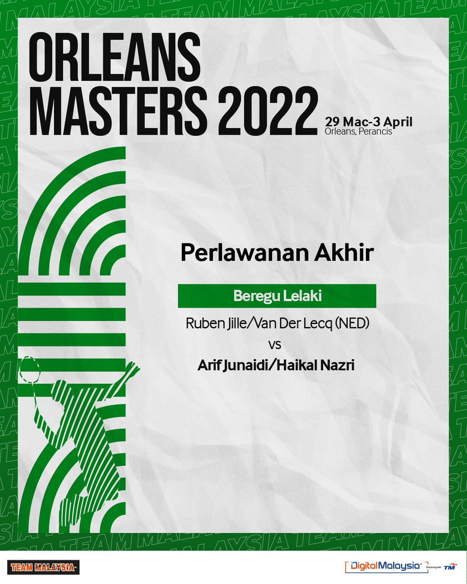 UnifiSports's tweet photo. #Patatimo boys kita di final #OrleansMasters2022 malam ini!
Perlawanan pertama dah bermula & untuk acara beregu lelaki di giliran perlawanan kelima. Arif/Haikal akan turun di final buat kali pertama menentang pilihan ke-7 kejohanan sekejap lagi. #BWFWorldTour #KamiTeamMalaysia https://t.co/xb17LxudhD