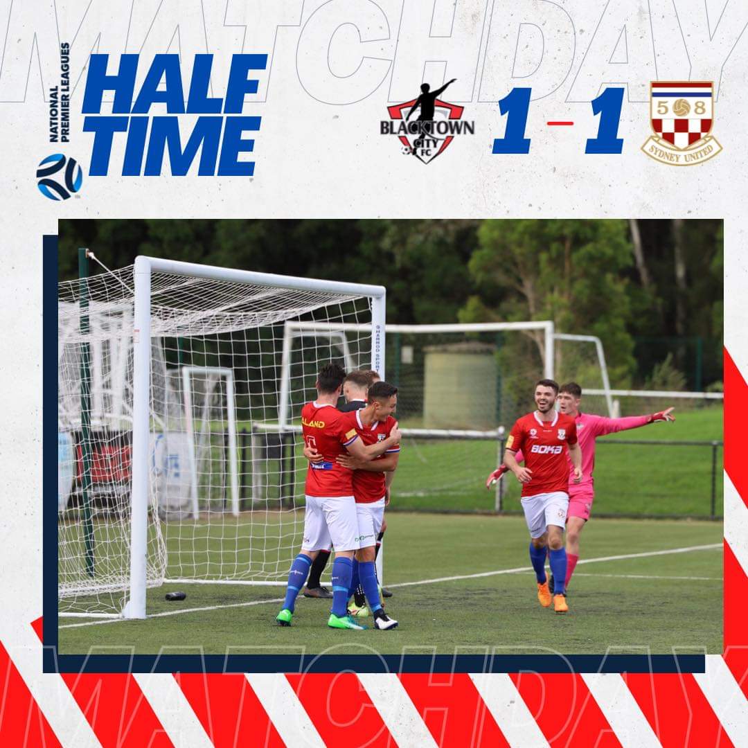 1-1 HALF-TIME. Goal to Kyle Cimenti #SU58FC #NSWPL #sydneyunited