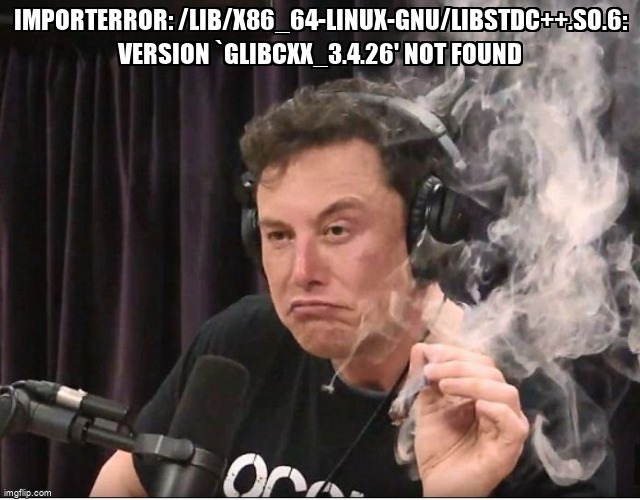 overflow_meme's tweet image. ImportError: /lib/x86_64-linux-gnu/libstdc++.so.6: version `GLIBCXX_3.4.26' not found stackoverflow.com/questions/7171… #glibc #libstdcpp #importerror #virtualmachine #linux