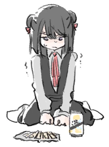 放送を前にもう震えがきてる黒江ちゃん 