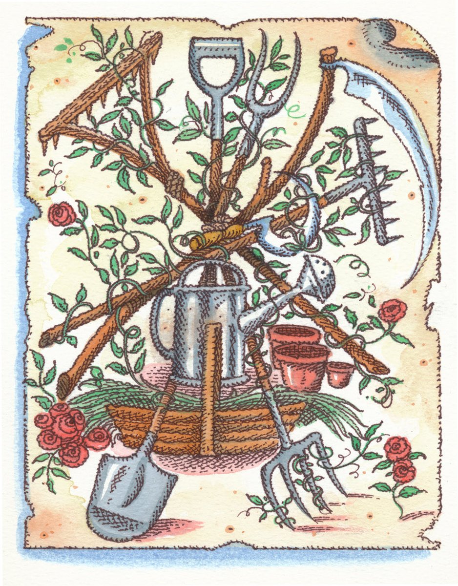 ianarchiebeck's tweet photo. Gardening illustration from the 1990s https://t.co/xUqZaM7bd9