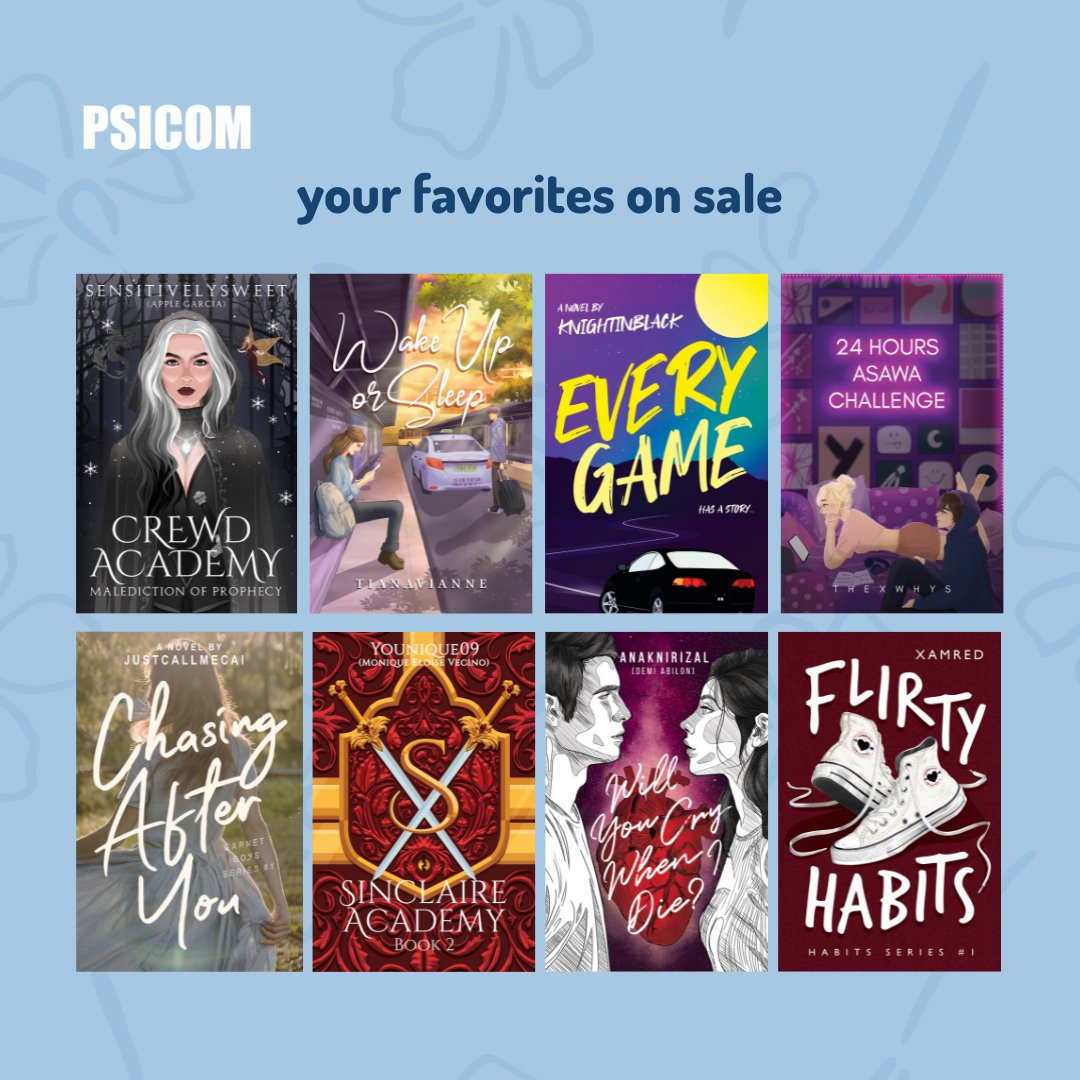 Officialpsicom's tweet photo. The Psicom books you've been eyeing will be on sale tomorrow! Start adding them to your carts now! 🌼 

4.4 SALE
Shopee: https://t.co/2VZv5qBaZ2
Lazada: https://t.co/xvF1EFCmiF https://t.co/SBLvuvcgOI
