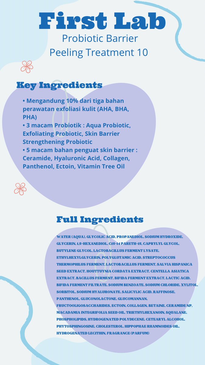 dallydaisyy's tweet photo. AHA, BHA, PHA dalam satu produk? Memperkuat skin barrier? 

🍃 Moisturirizing
🍃 Brightening
🍃 Shooting

💎 First Lab Probiotic Barrier Peeling Treatment 10

#racuninskincare #UpgradeYourSkinBarrier #FirstLab #ThinczensApproved https://t.co/b9y91zeZFs