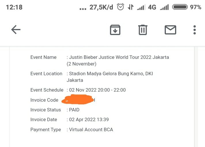ikalisna's tweet photo. Assalamu'alaikum jual tiket Justin Bieber utk 2 November 2022, CAT 2 utk 1 orang, price 5 jutaan aja yaaa.. 
Terima kasih, bisa hub gue langsung yaa tiket pribadi, bisa DM Instagram @lisnaika  atau DM Twitter 😍❤️❤️ 

#JustinBieberinJakarta
#JustinBieber 
#justinbieberworldtour https://t.co/ypCGlFJsZW