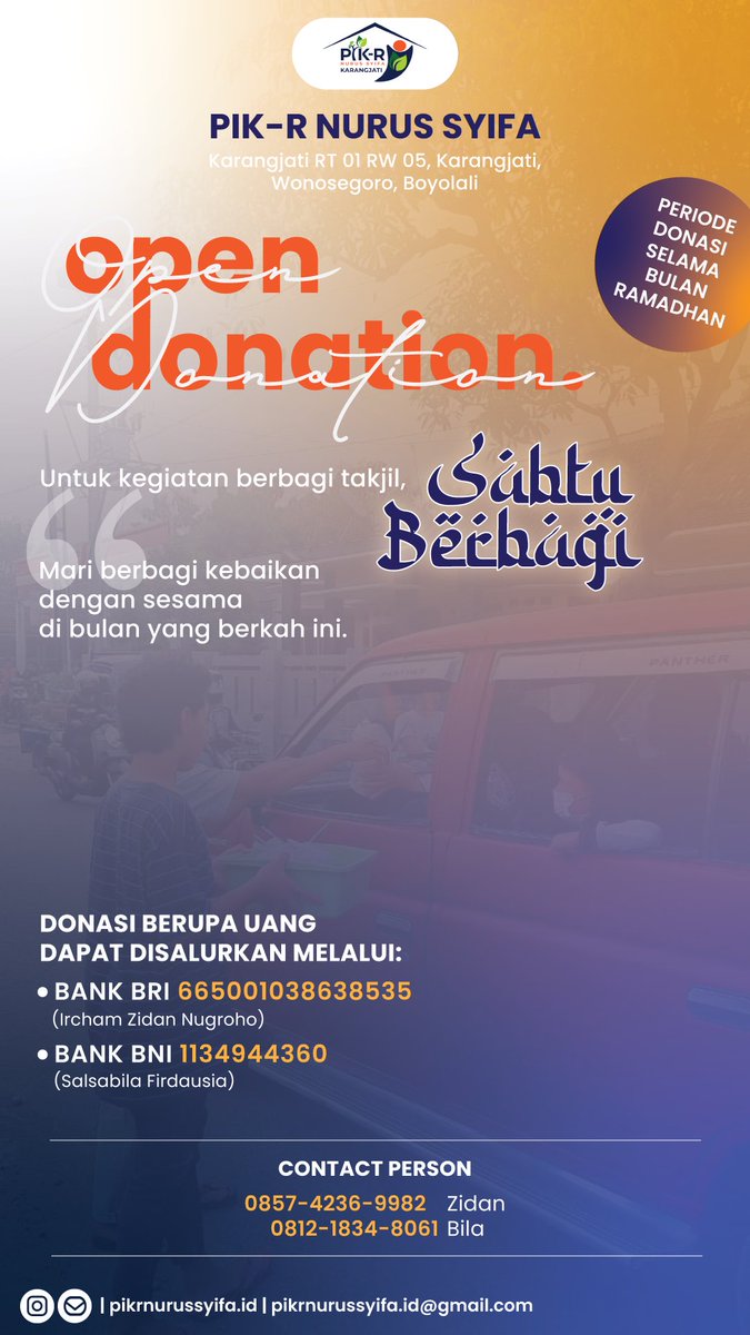 Luklua14's tweet photo. Open donasi ya gaes barangkali ada yang mau donasi buat kita bagi2 takjil #opendonasi #donasi #takjil https://t.co/Ex9CodZG4X