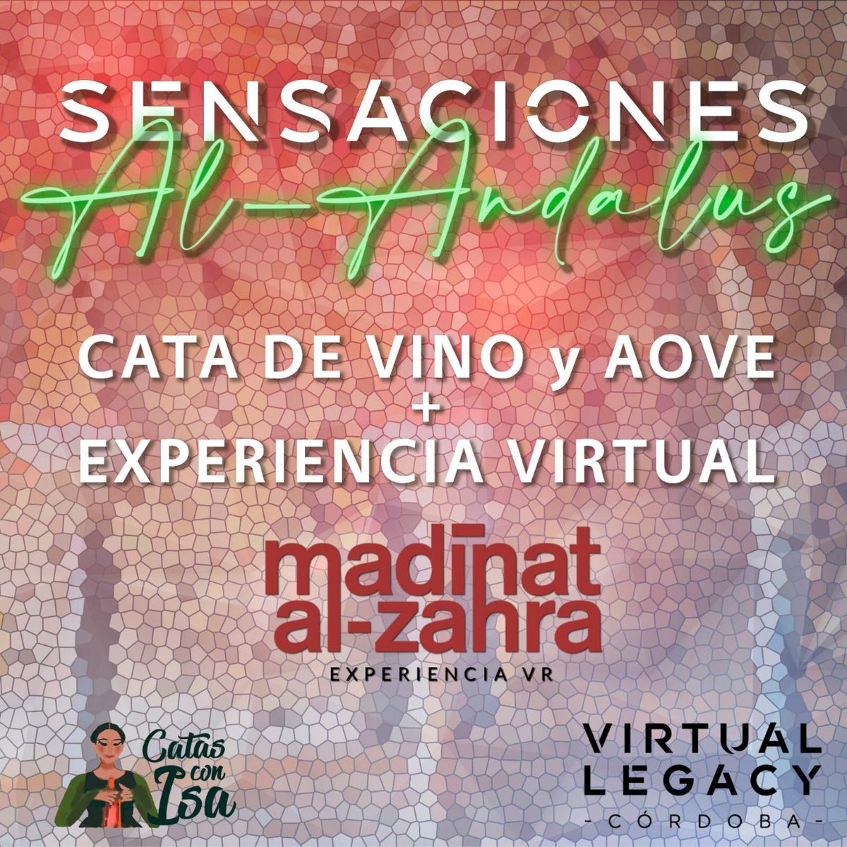 TierrasCordoba's tweet photo. 💚 Vive una experiencia nueva 👉 #Cata de #Vinos &amp; #AOVEs cordobeses junto con un #PaseoVirtual por el #salónrico de #madinatalzahra. 
Un viaje en el tiempo hasta la #revolucióngastronómica de #alandalus con #VirtualLegacyCórdoba mañana miércoles 30/3 y 6/4 
Llama al ☎️ 699611577 https://t.co/01KO66Q583