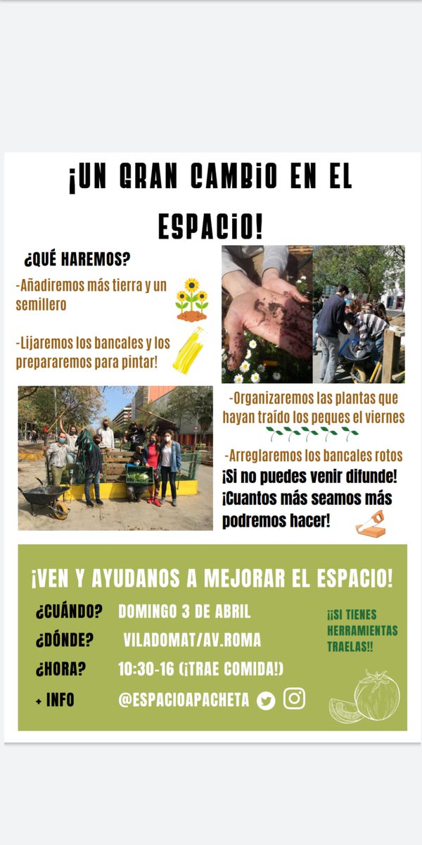 Ens veiem avui a les 10h30 a l'hort 🤩