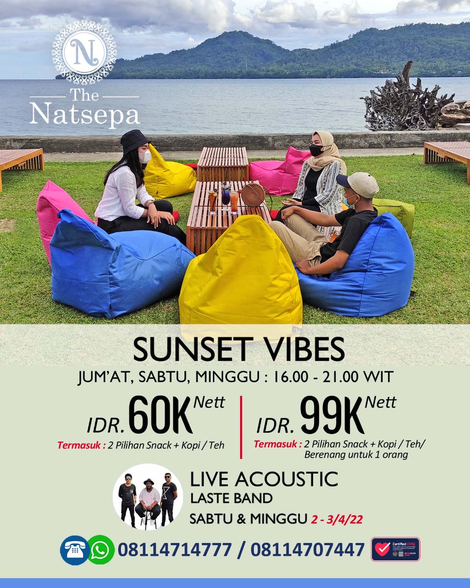 Besok puasa , ngabuburit di "Sunset Vibes" yuk, akan ada penampilan akustik spesial dari LASTE akhir pekan ini. Sampai bakudapa ya.. Salam Manise 

#sunsetvibes #thebatsepa #dithenatsepaaja