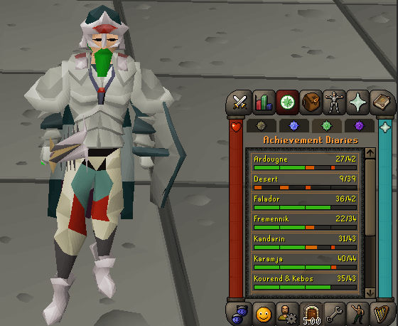 SonuvvaBith's tweet photo. Hey I did a thing. 5/12 Hard diaries completed. Agility really do be holding me back, that'll be the next grind. https://t.co/yzy3a1uODo