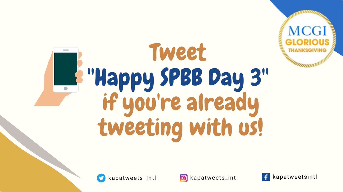 Kapatweets_Intl's tweet photo. As of 3:30 PM, our hashtags are not yet present on the trends list. Keep your tweets coming, Kapatweets! 

#MCGITogetherWeAreStronger
#HappySPBBDay3 https://t.co/SDEXQiGm3W
