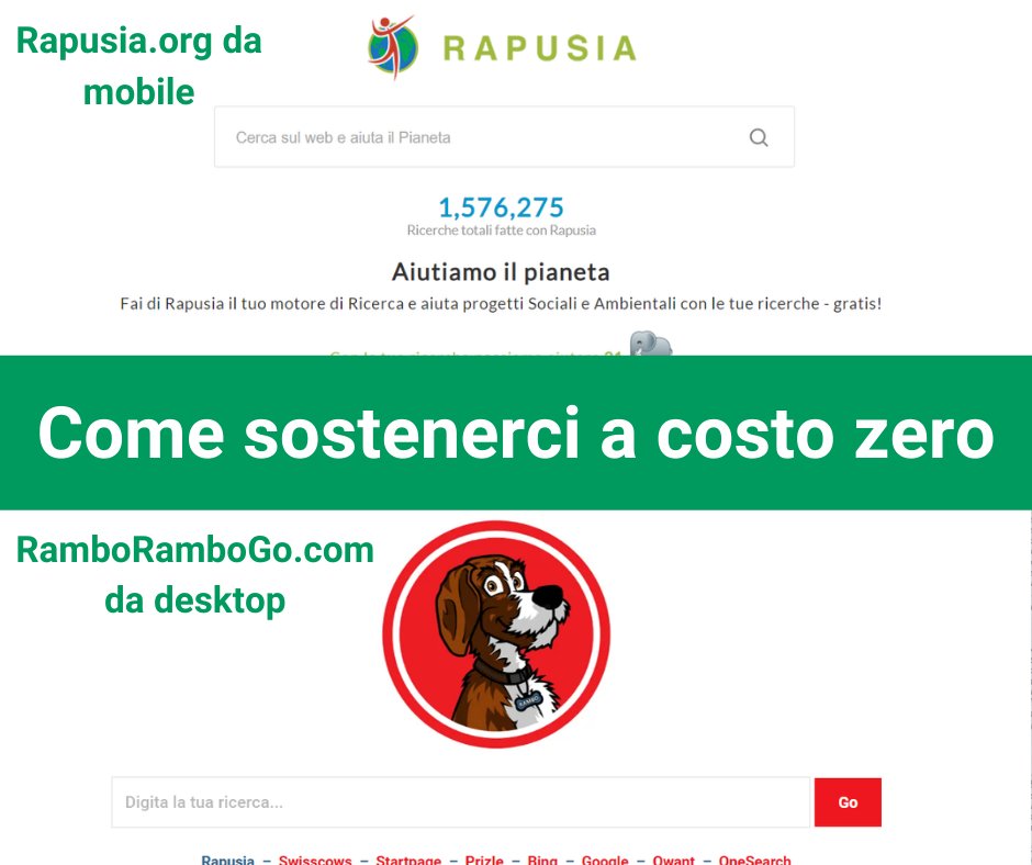 FisedAssNP's tweet photo. Per sostenere a costo zero Fised Ass. non-profit puoi usare da mobile Rapusia - https://t.co/czJNW4UjaQ - oppure imposta da desktop https://t.co/PQufImTRC5 come pagina iniziale del tuo browser. https://t.co/aBrRb6cBI5