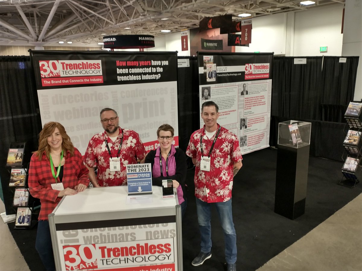 TrenchlessTech's tweet photo. Come see the @TrenchlessTech team this week at our booth (#919)...talk Trenchless, check out very first issue and celebrate our 30th anniversary! #NoDig2022 #NoDigShow #TTat30 https://t.co/wS3C8nIytY