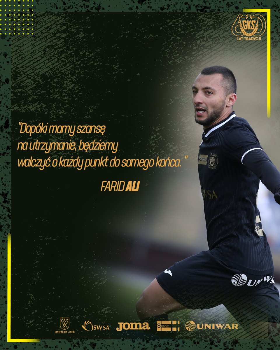 GKS_JASTRZEBIE's tweet photo. 🗣 Przeczytajcie, co po meczu z Chrobrym Głogów powiedział nasz pomocnik, Farid Ali, dla którego gol zdobyty w tym meczu był pierwszym w trwającym sezonie. #JASCHR
🎙 Cała wypowiedź 👉 https://t.co/asR6PkeMys https://t.co/5ectSB4pWw
