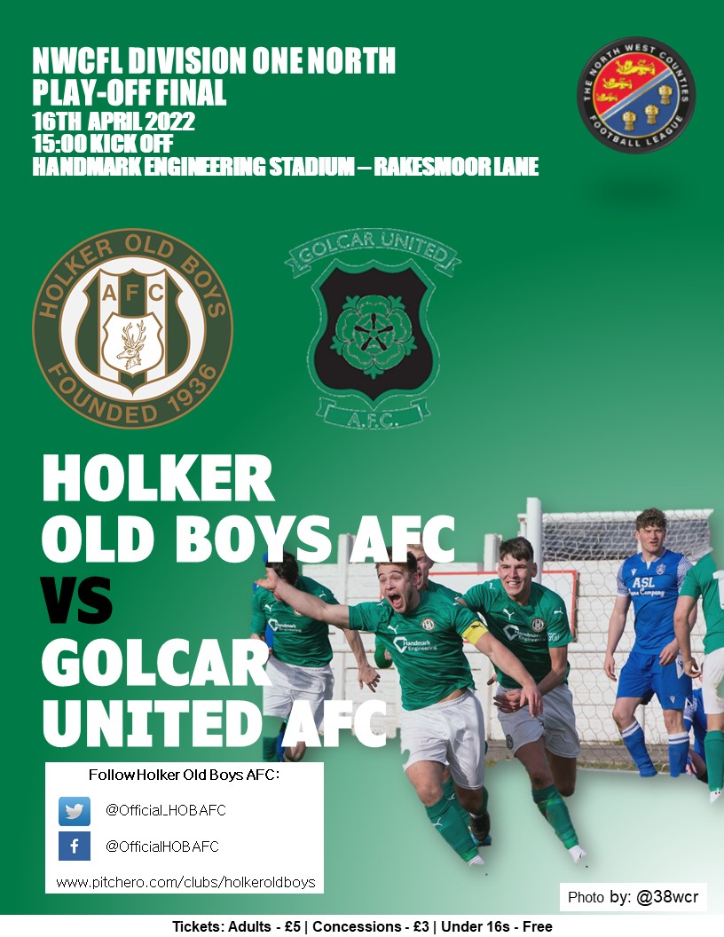 HOBAFC's tweet photo. A superb crowd of 451 joined us yesterday for our 2-1 victory over @Nelsonfc1

This Saturday is the play-off final and as we had the highest finishing league position we host @golcarunited

It’s Easter Saturday, weather forecast is glorious, Mcmunchies in attendance, come along! https://t.co/5WlwwJyyRZ