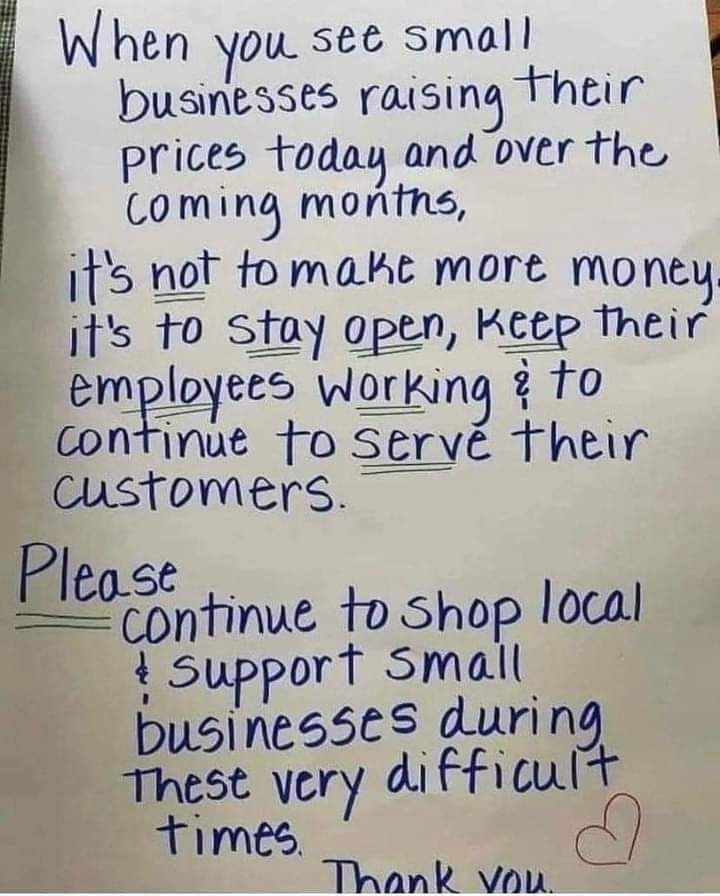 LauraWrightAber's tweet image. Please bear this in mind and continue to #ShopLocal, if you are able to.

(Pic borrowed from social media elsewhere).