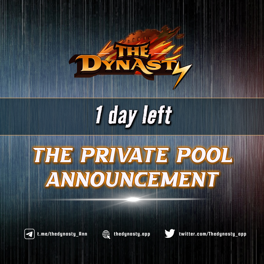 💥COMING IN 1 DAY💥
⚡️THE MATEMATE'S PRIVATE POOL⚡️

THE DYNASTY x METAMATE

🌟PRIVATE POOL PRESALE🌟
⏳13:00 UTC | 11 April
🔹Private pool price: $0,0075
🔸Listing price: $0,01
🔹 Link to join: bit.ly/MetaMate_Priva…