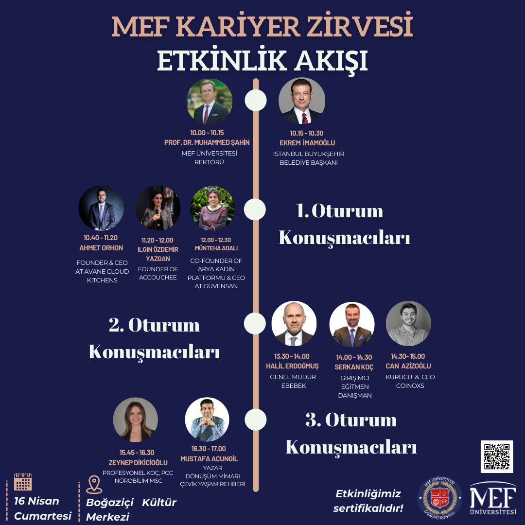 KariyerMef's tweet photo. MEF Üniversitesi Öğrenci Konseyi olarak 16 Nisan 2022 tarihinde gerçekleşecek olan Kariyer Zirvesi’nde;

📌Katılım gösteren katılımcılara dijital sertifika verilecektir!
📌Farklı firmalar tarafından oluşturulan özgeçmiş havuzu için kendi özgeçmişini iletme fırsatı yakalayacaksın! https://t.co/UzGlGVuLwL