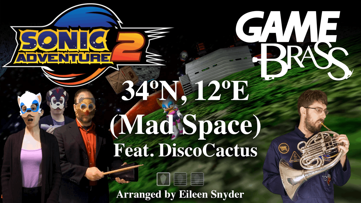 thegamebrass's tweet photo. Here's our Sonic 2 movie!

The Game Brass and @disco_cactus collab again, this time with the swanky treasure-hunting tune Mad Space from Sonic Adventure 2, arranged by @fantasybebop 

Premiering now!
https://t.co/76P9gY4eYc https://t.co/ea4VbEiHKV