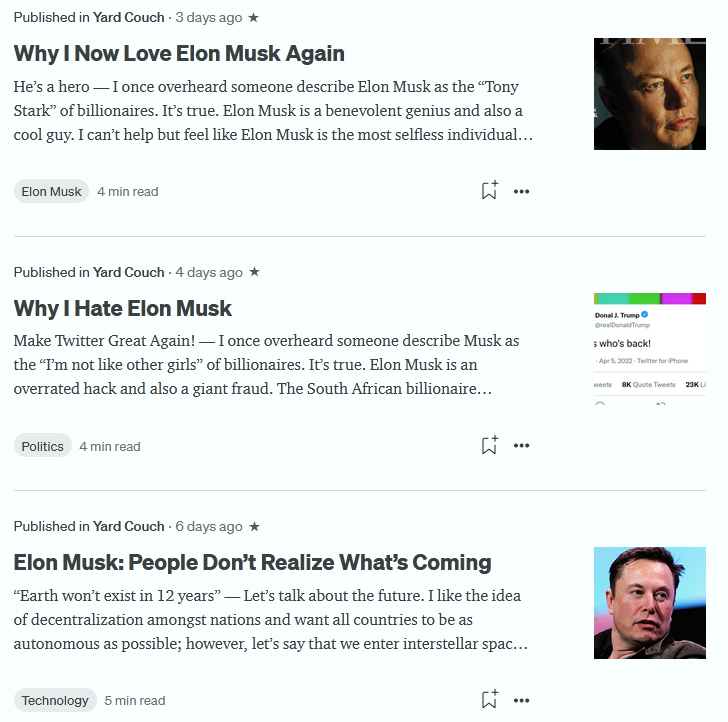 Smillew_Rahcuef's tweet photo. Love this combo by @AfroReporter.

One can find every opinion on Medium. More often than not, by the same author. :D https://t.co/RP5QeKhwvB