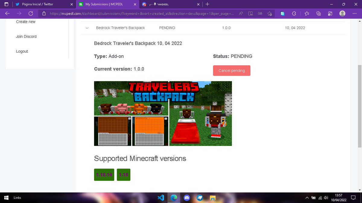 O addon já foi enviado para o <a href="/MCPEDL/">MCPEDL</a> agora é esperar ser aceito para liberar o vídeo 😀