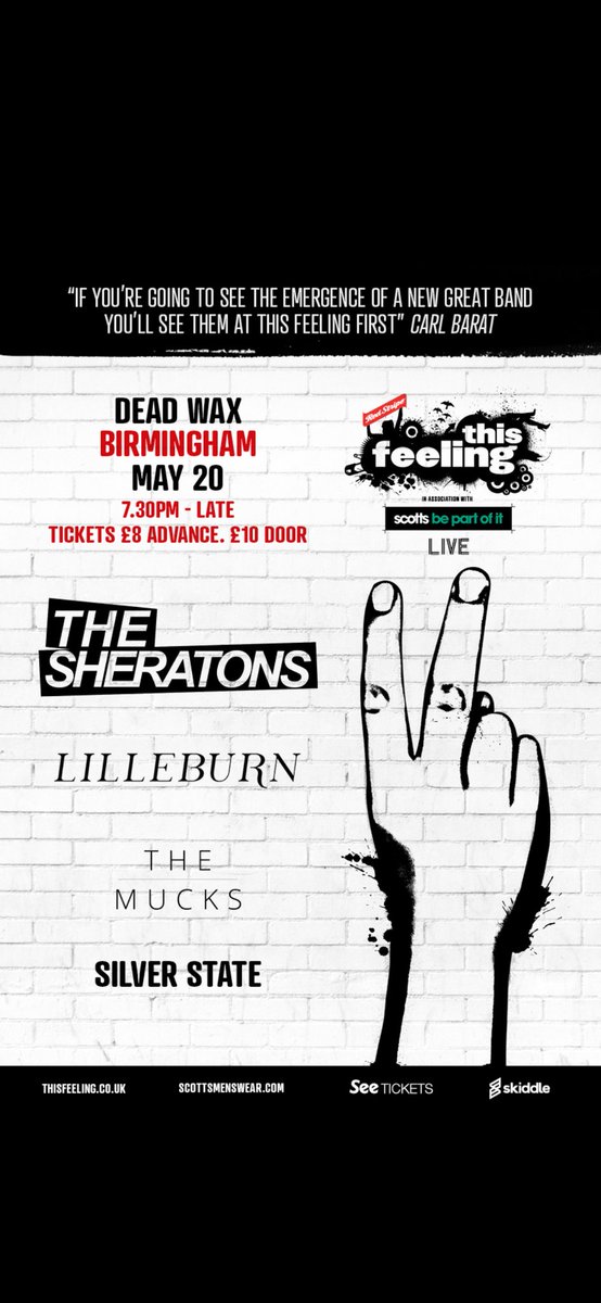 🖤 MAY 20TH 🖤

we are happy to announce that on may 20th we will be supporting <a href="/TheSheratonsUK/">The Sheratons</a> at <a href="/DeadWaxDigbeth/">Dead Wax Digbeth</a>

we're looking forward to it! 

who's excited for another lilleburn show??

skiddle.com/e/36029911

<a href="/This_Feeling/">This Feeling</a>
<a href="/scottsmenswear/">scotts</a>
<a href="/redstripeuk/">Red Stripe UK</a>