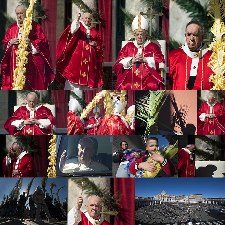 CppPress's tweet image. Italy, Rome, Vatican, 2022/04/10.Pope Francis blesses faithful and palms 
during the Palm Sunday mass at St Peter&apos;s square at the Vatican. Palm 
Sunday marks the sixth and last Sunday of the Christian Holy month of 
Lent and the beginning of Holy Week  . Alessia Giuliani / CPP